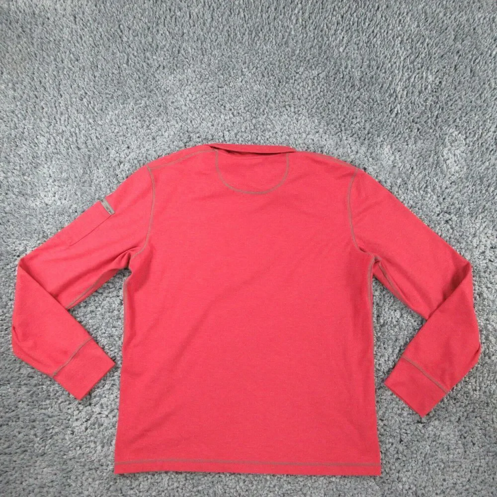 Landway Sweater Mens Extra Large Red Cityluxe Long Sleeve Pullover 1/4 Zip